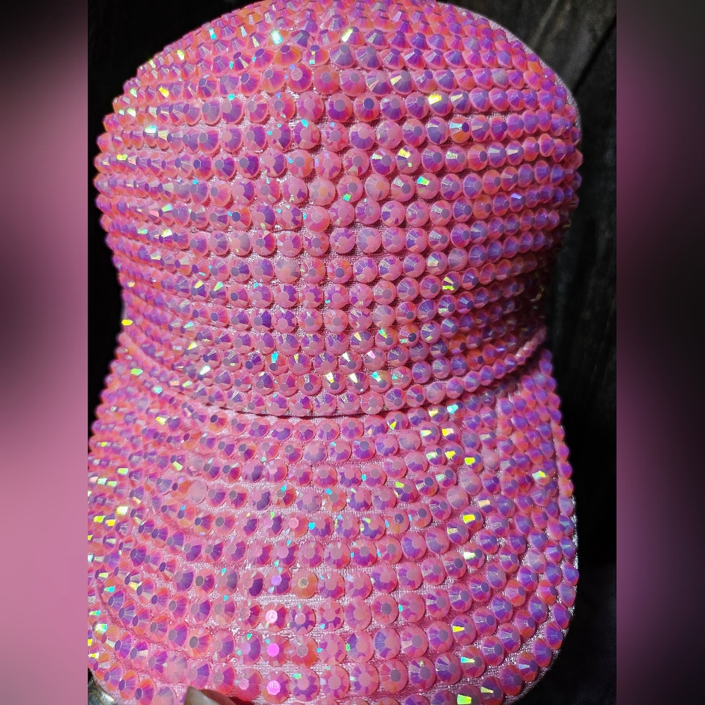 NWT Pink Rhinestone Trucker Baseball Cap - Picture 2 of 4